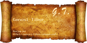 Gencsi Tibor névjegykártya