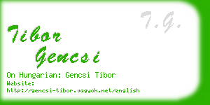 tibor gencsi business card